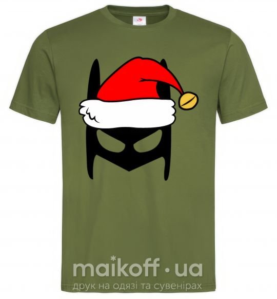 Чоловіча футболка Christmas batman Оливковий фото