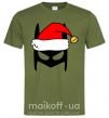 Мужская футболка Christmas batman Оливковый фото