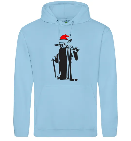 Жіноча толстовка (худі) Christmas Yoda Блакитний фото