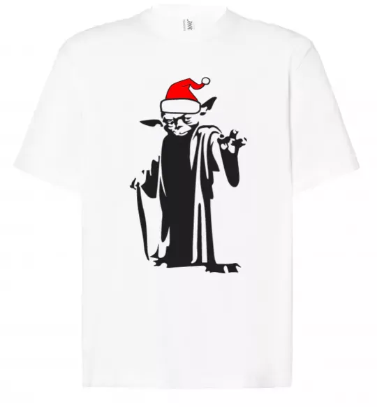 Футболка Оверсайз Christmas Yoda Білий фото