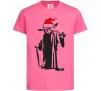 Детская футболка Christmas Yoda Ярко-розовый фото