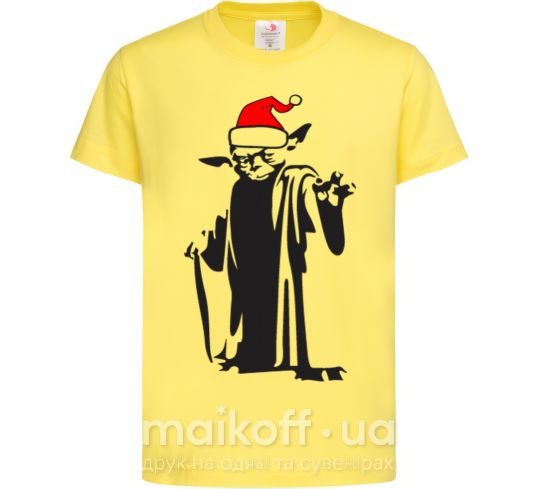 Детская футболка Christmas Yoda Лимонный фото