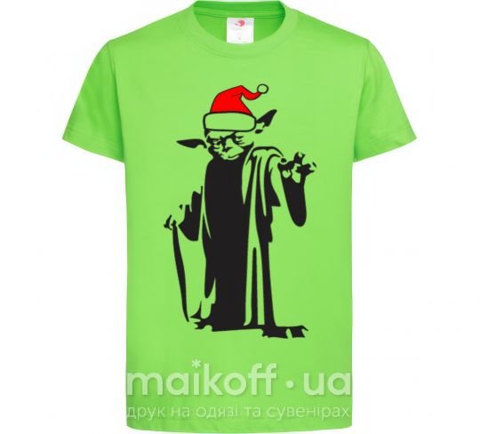 Детская футболка Christmas Yoda Лаймовый фото