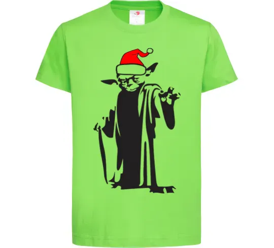 Детская футболка Christmas Yoda Лаймовый фото