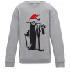 Детский Свитшот Christmas Yoda Серый меланж фото