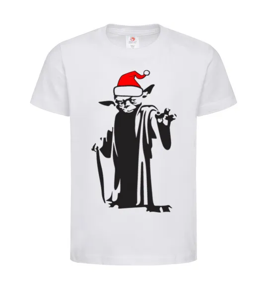 Дитяча футболка Christmas Yoda Білий фото