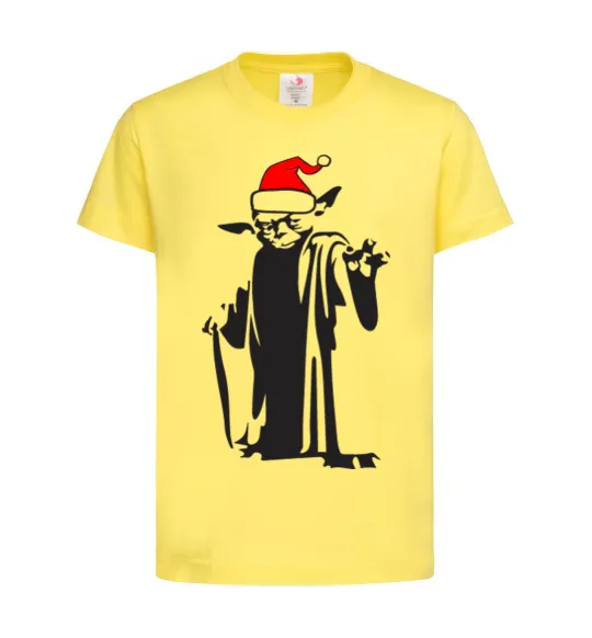 Дитяча футболка Christmas Yoda Лимонний фото