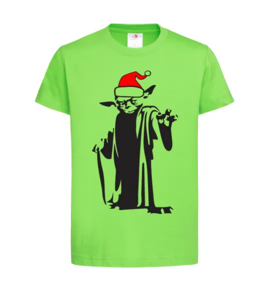 Дитяча футболка Christmas Yoda Лаймовий фото