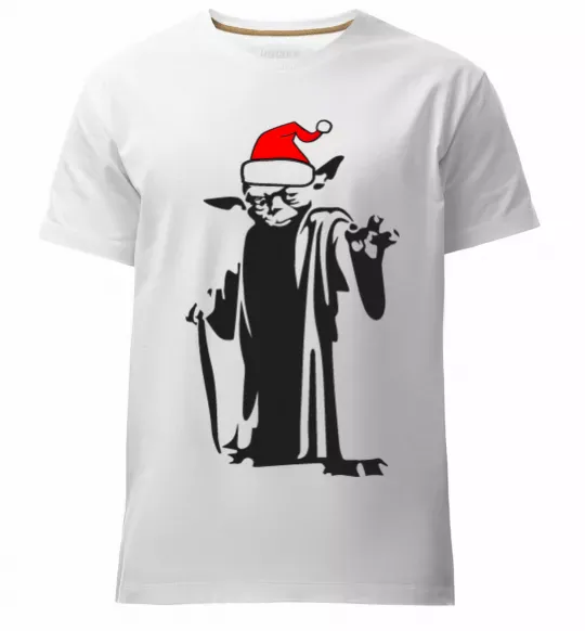 Чоловіча преміум футболка Christmas Yoda Білий фото