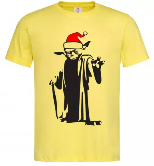 Мужская футболка Christmas Yoda Лимонный фото