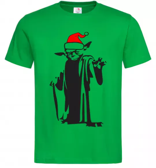 Мужская футболка Christmas Yoda Зеленый фото
