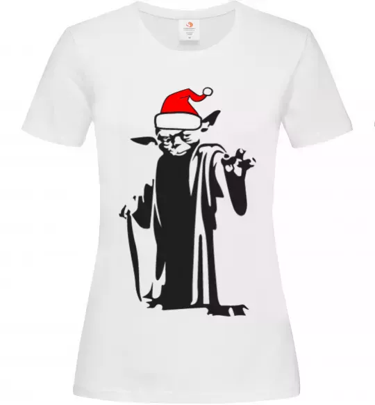 Женская футболка Christmas Yoda Белый фото