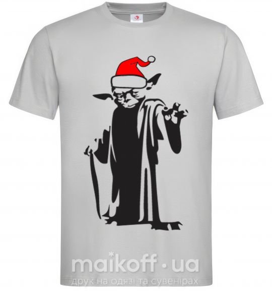 Чоловіча футболка Christmas Yoda Сірий фото