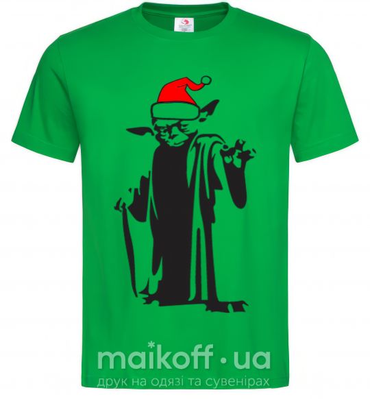 Мужская футболка Christmas Yoda Зеленый фото