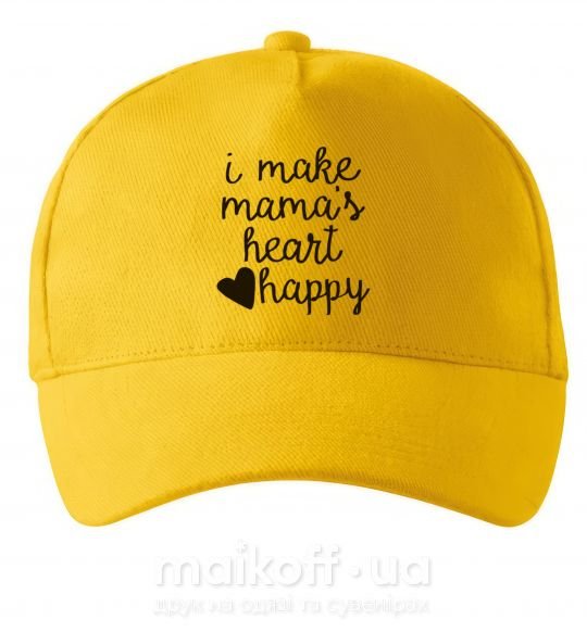 Кепка I make mamas heart happy Сонячно жовтий фото