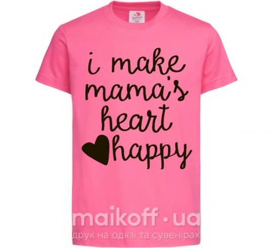 Дитяча футболка I make mamas heart happy Яскраво-рожевий фото