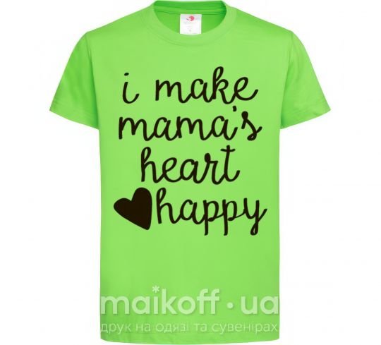 Дитяча футболка I make mamas heart happy Лаймовий фото