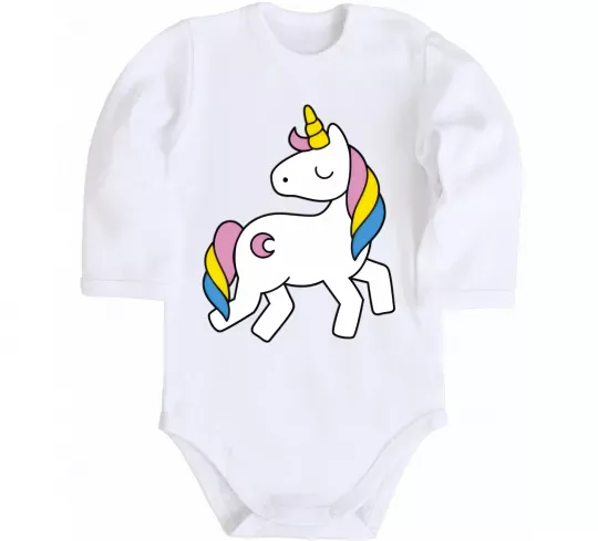 Детский боди Unicorn Белый фото
