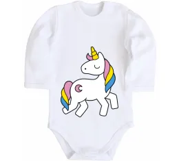 Детский боди Unicorn Белый фото