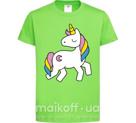 Дитяча футболка Unicorn Лаймовий фото