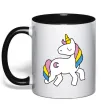 Чашка с цветной ручкой Unicorn Черный фото