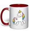 Чашка с цветной ручкой Unicorn Красный фото