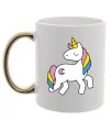 Чашка с цветной ручкой Unicorn Золото фото
