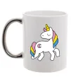 Чашка с цветной ручкой Unicorn Серебро фото