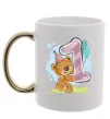 Чашка з кольоровою ручкою 1 годик мишка Золото Чашка з кольоровою ручкою 1 годик мишка Золото фото