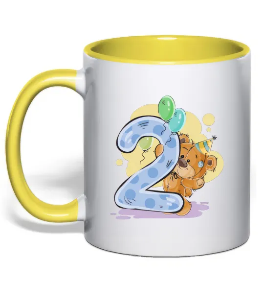 Чашка с цветной ручкой 2 рочки Лимонный фото