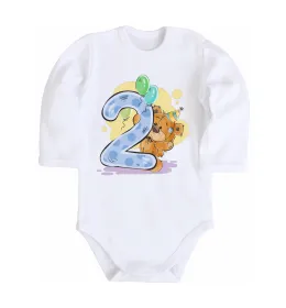 Дитячий бодік Birthday boy 2 year Білий фото
