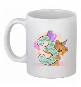 Чашка керамическая 3 годика мишка