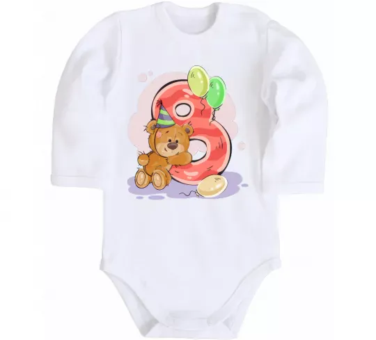 Дитячий бодік 8 рочків Білий фото