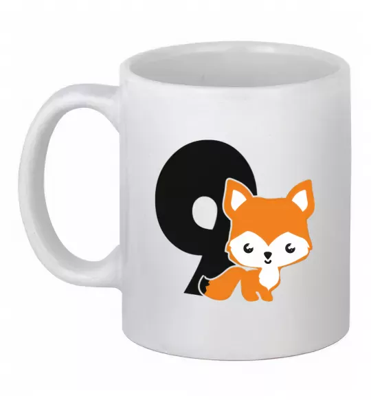 Чашка керамічна 9 рочків лисиця Білий фото