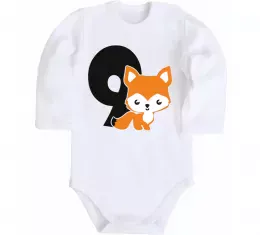 Детский боди 9 рочків лисиця Белый фото