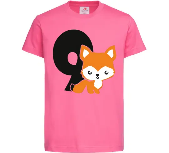 Детская футболка 9 рочків лисиця Ярко-розовый фото