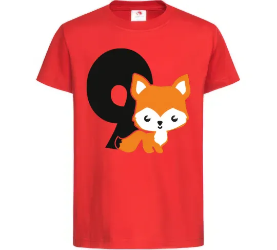 Детская футболка 9 рочків лисиця Красный фото