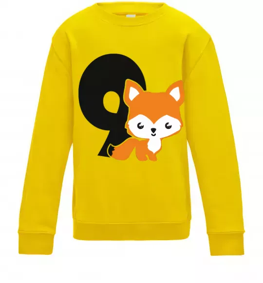 Дитячий світшот 9 рочків лисиця Сонячно жовтий фото