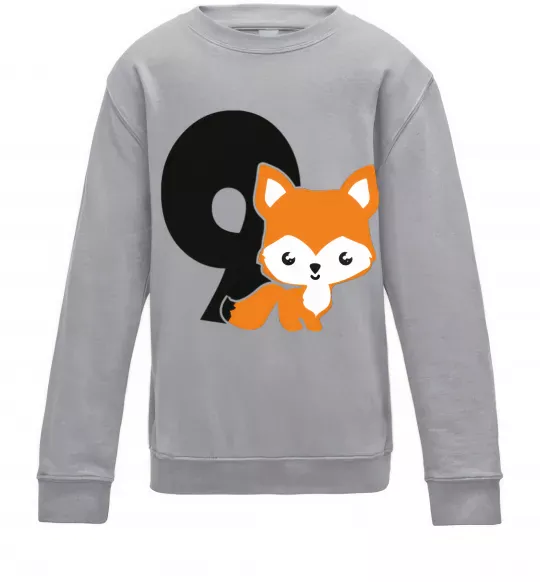 Дитячий світшот 9 рочків лисиця Сірий меланж фото