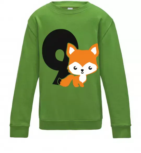 Дитячий світшот 9 рочків лисиця Лаймовий фото