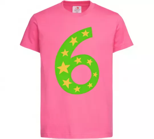 Детская футболка 6 років зірочки Ярко-розовый фото