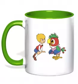 Чашка с цветной ручкой Вінні Пух Голубой фото