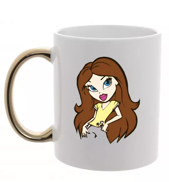 Чашка с цветной ручкой Барби Братц Золото фото