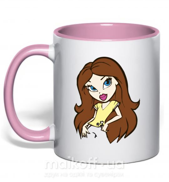 Чашка с цветной ручкой Барби Братц Нежно розовый фото