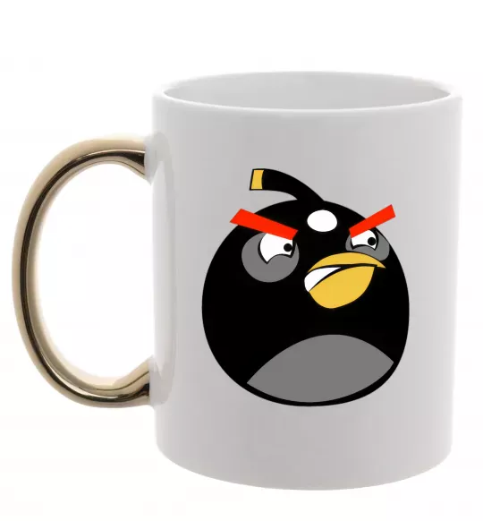 Чашка с цветной ручкой Angry Bomb Золото фото