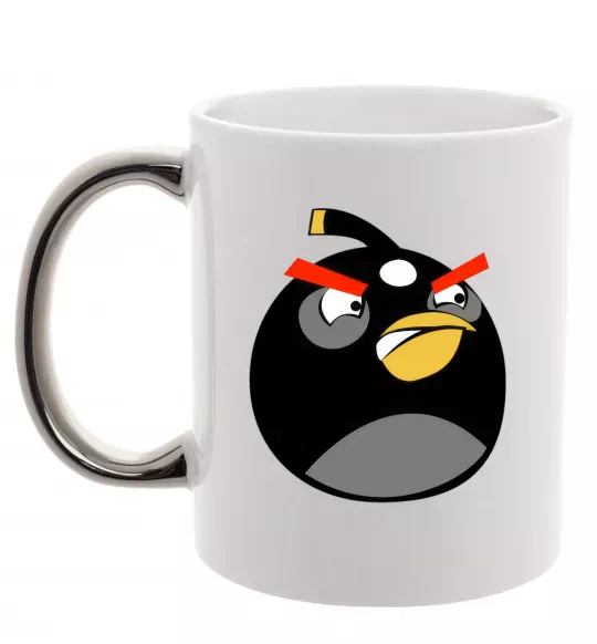 Чашка с цветной ручкой Angry Bomb Серебро фото