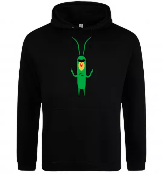 Мужская толстовка (худи) Планктон Черный фото