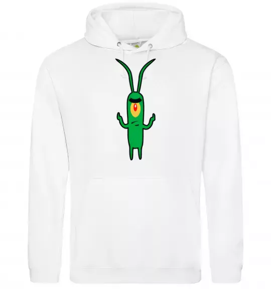 Мужская толстовка (худи) Планктон Белый фото