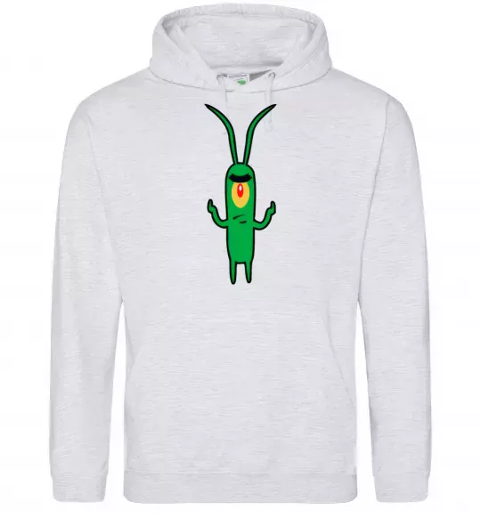 Мужская толстовка (худи) Планктон Серый меланж фото