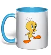 Чашка з кольоровою ручкою Tweety Блакитний фото